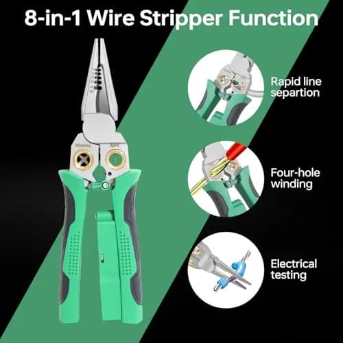 Laukowind 8 in 1 Wire Stripper with Voltage Tester | Multi-Function Electrician Tool for Safe & Efficient Wiring thumbnail 6