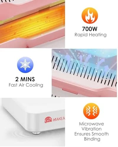 MAKEASY Pink Thermal Binding Machine 2.53 kg (5.58 lb) with 10 Binding Covers | Binds 500 Sheets thumbnail 4