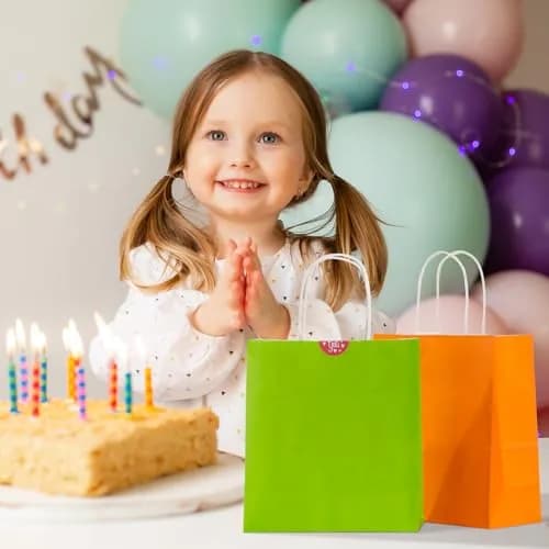 Parmedu Small Paper Gift Bags with Handles, 6 Colors, 30 Pack | Eco-Friendly, Durable & Vibrant Gift Bags for All Occasions thumbnail 6