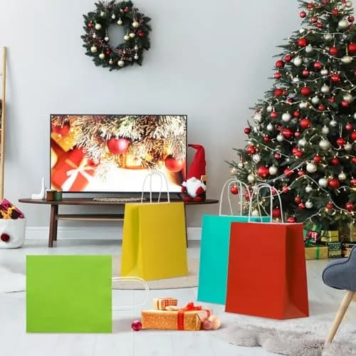 Parmedu Small Paper Gift Bags with Handles, 6 Colors, 30 Pack | Eco-Friendly, Durable & Vibrant Gift Bags for All Occasions thumbnail 7