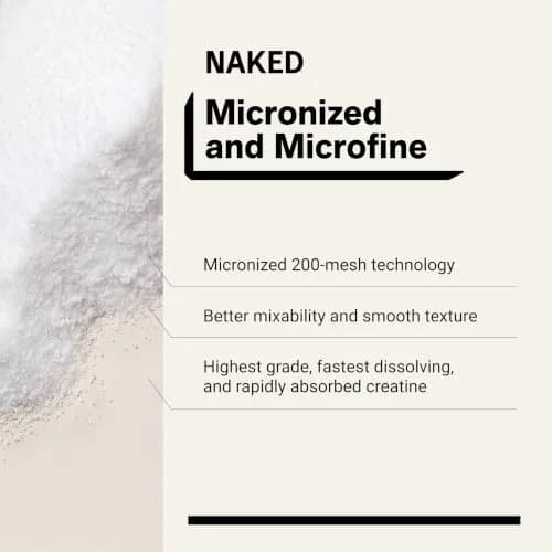 NAKED Pure Micronized Lemon Lime Creatine Monohydrate Stick Packs 30 Servings (12.7 oz) | Vegan, Gluten-Free, No Additives thumbnail 4