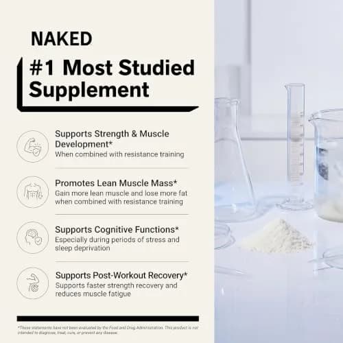 NAKED Pure Micronized Lemon Lime Creatine Monohydrate Stick Packs 30 Servings (12.7 oz) | Vegan, Gluten-Free, No Additives thumbnail 2
