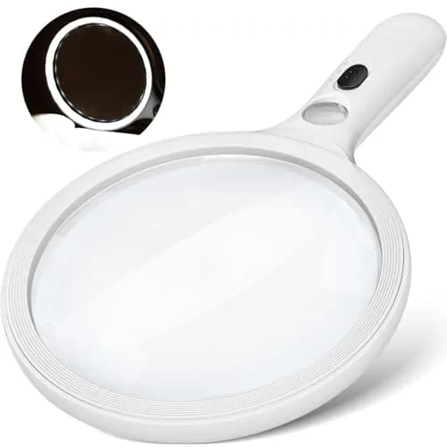 AIXPI Magnifying Glass with Light 5" Lens | Illuminated Handheld Magnifier for Seniors & Close Work thumbnail 1