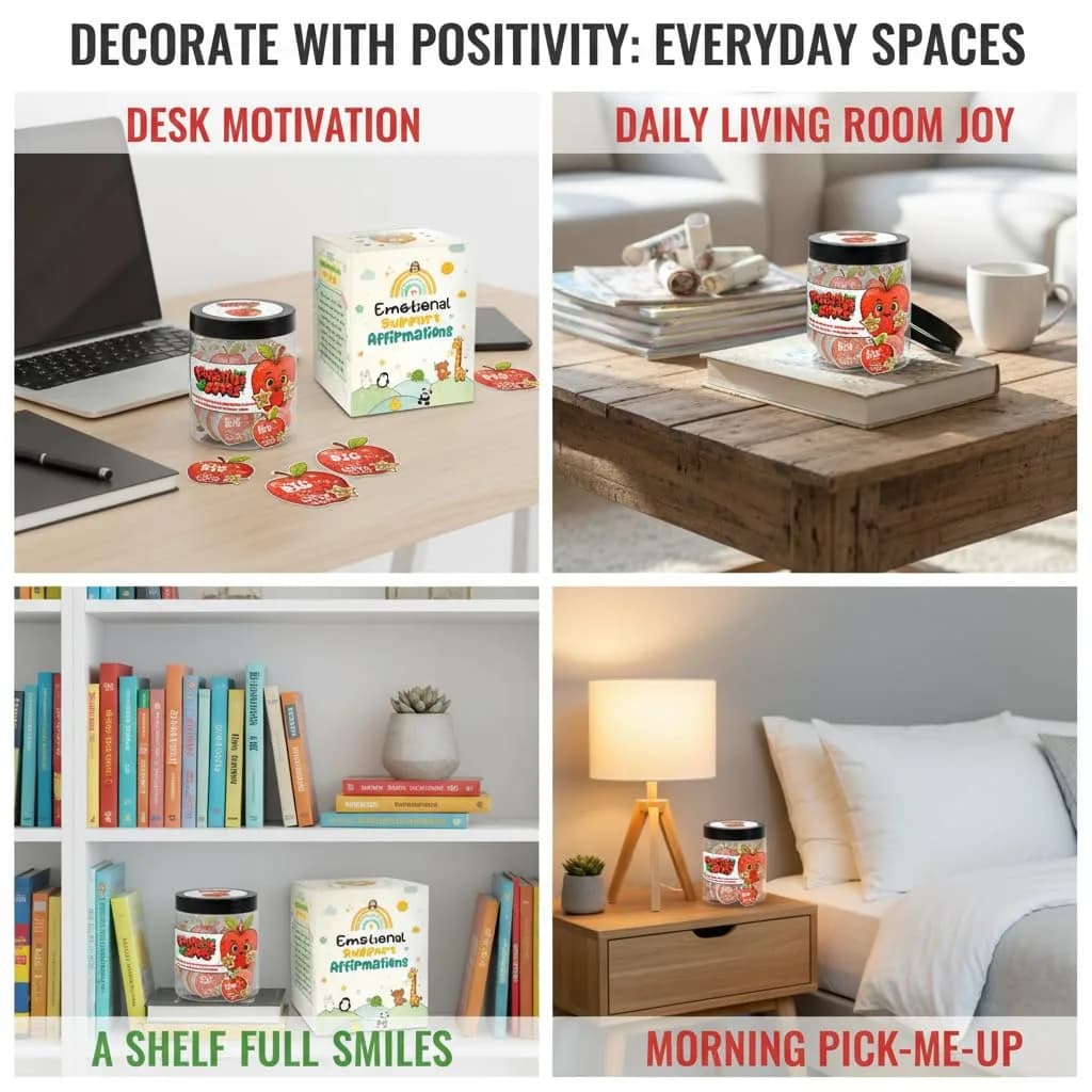 DEARMINE Positive Apple Jar with 60 Daily Affirmation Cards, Emotional Support Apple Gift, Apple Cards, Funny Gifts for Women and Men (Pack of 1) thumbnail 5