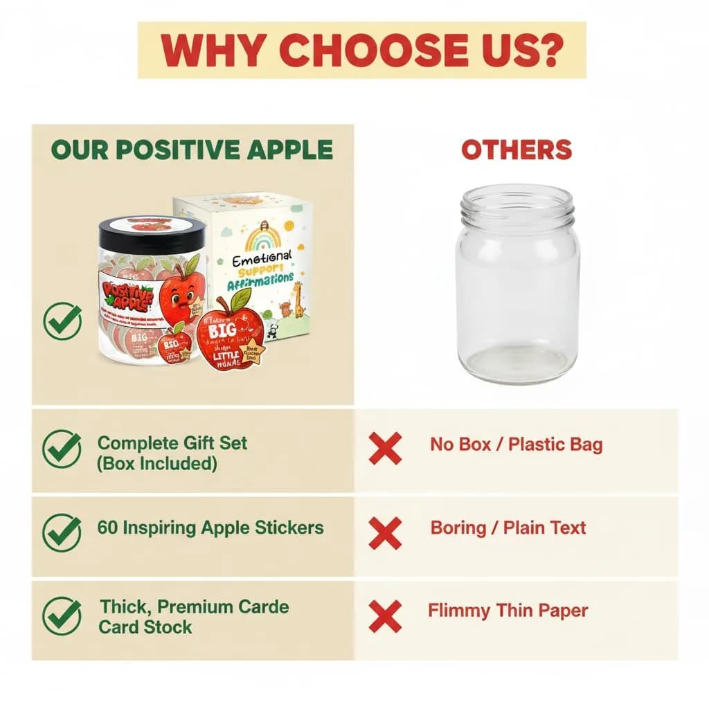 DEARMINE Positive Apple Jar with 60 Daily Affirmation Cards, Emotional Support Apple Gift, Apple Cards, Funny Gifts for Women and Men (Pack of 1) thumbnail 8