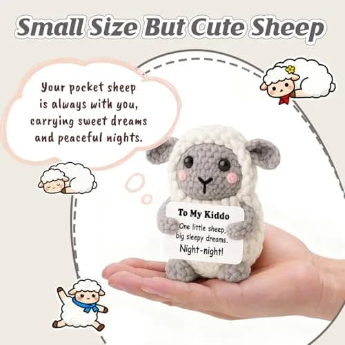 WEYON Mini Crochet Sheep Plush 8-10cm (0.3-0.4 inches) | Handmade Comfort Gift for Kids & Teens thumbnail 2