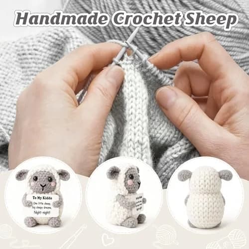 WEYON Mini Crochet Sheep Plush 8-10cm (0.3-0.4 inches) | Handmade Comfort Gift for Kids & Teens thumbnail 3