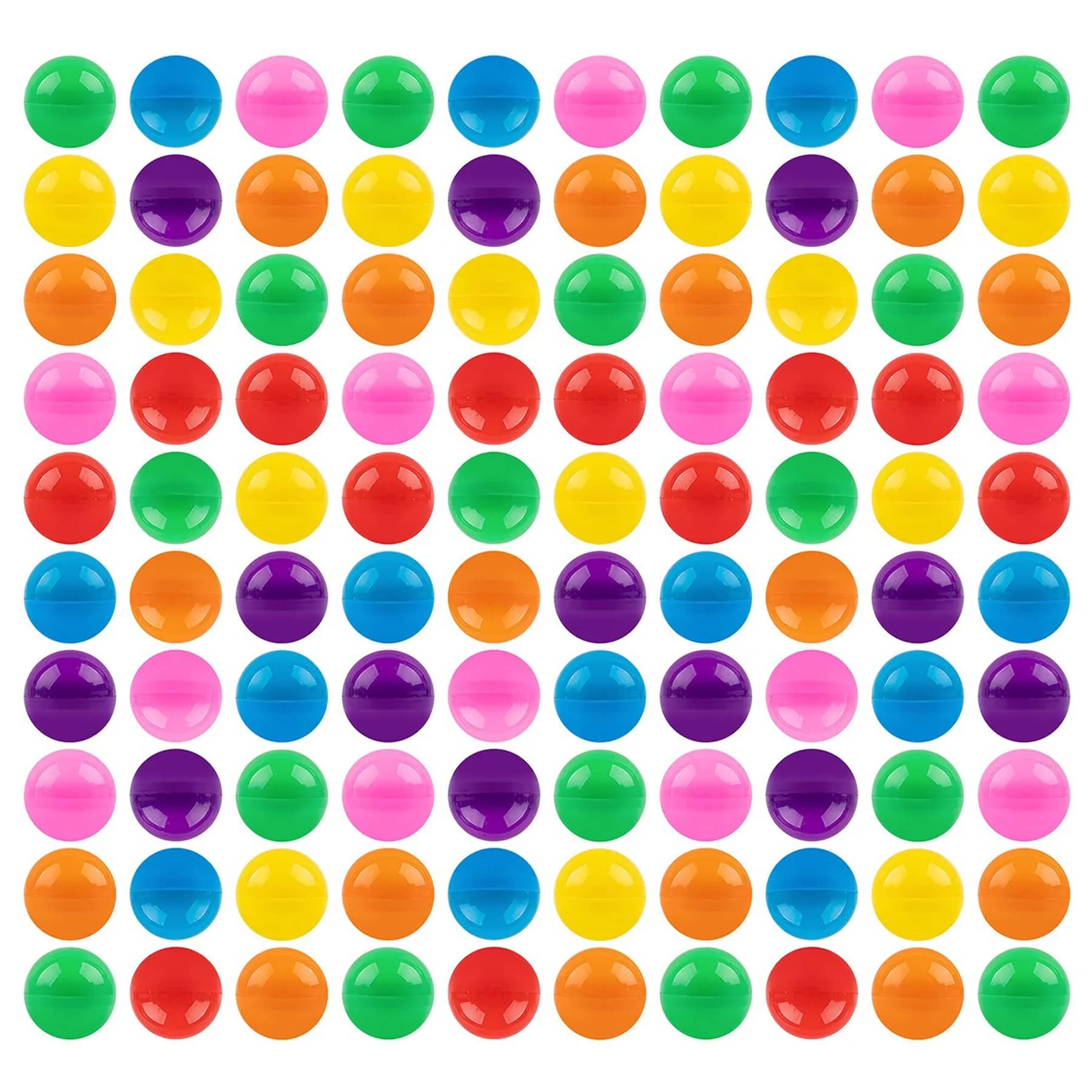 AUEAR 500 Pack Colorful Small Round Capsules 1.1 Inch Vending Machine Containers | Bulk Vending Machine Parts — 7 Colors 1