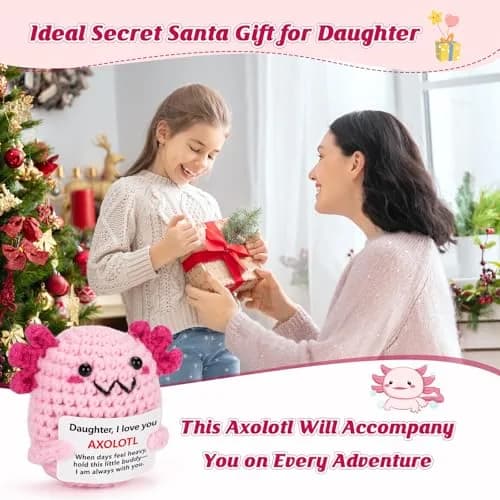 WEYON Mini Crochet Axolotl Plush Daughter Gift 2 inches (5 cm) | Handmade Emotional Support Keepsake thumbnail 6