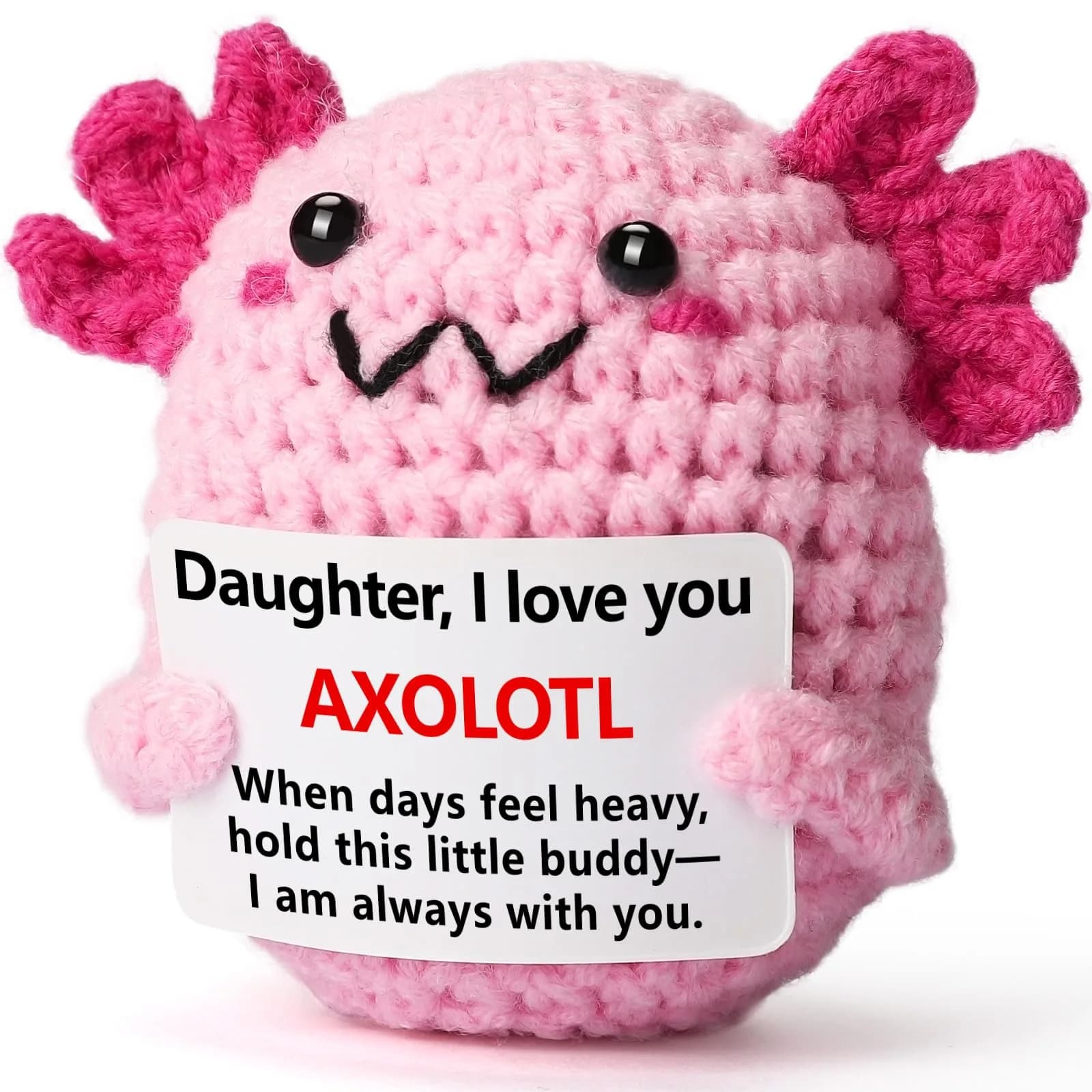 WEYON Mini Crochet Axolotl Plush Daughter Gift 2 inches (5 cm) | Handmade Emotional Support Keepsake
