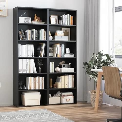 OneBlis 6-Tier Book Shelf 71" Tall | Durable Wooden Display with Anti-Tip (70-120 chars) thumbnail 2