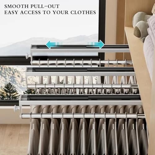CICUFY Pull Out Closet Rod 40cm (15.7 inch) | Smooth Operation for Trousers & Coats thumbnail 4