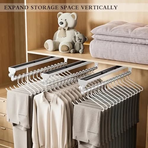 CICUFY Pull Out Closet Rod 40cm (15.7 inch) | Smooth Operation for Trousers & Coats thumbnail 3