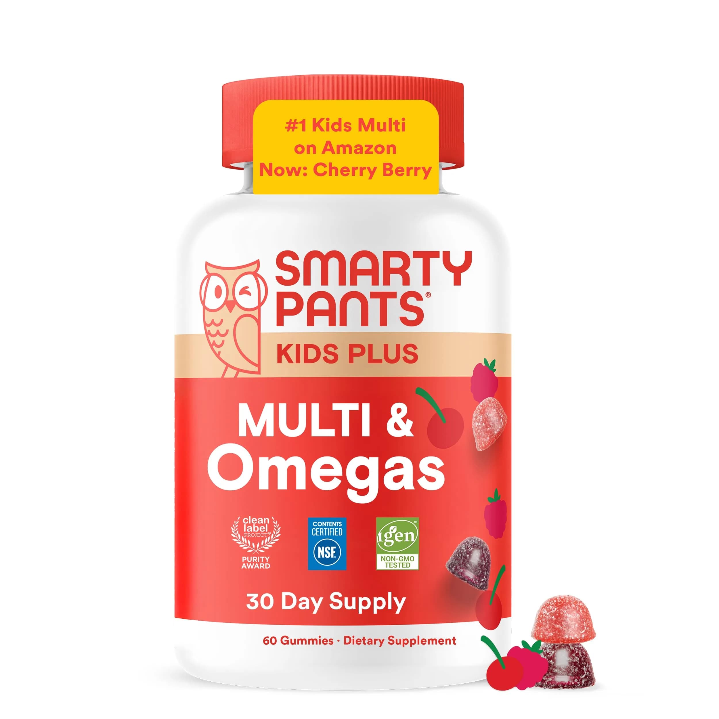 SmartyPants Toy Story 5 Kids Multivitamin Gummies 60 Count | Immune Support with Omega 3, Vitamin D, C, B12, E, Zinc & Iodine — Cherry Berry