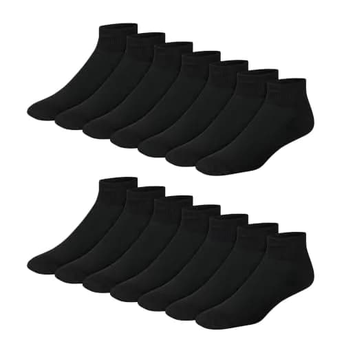 Hanes Double Tough Ankle Socks Moisture Wicking Socks 14 Pack | Durable, Cushioned & Odor-Free (70-120 chars) thumbnail 1