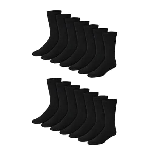 Hanes Double Tough Crew Socks Moisture Wicking, 14-Pack, Men's Shoe Sizes 12-14 thumbnail 1