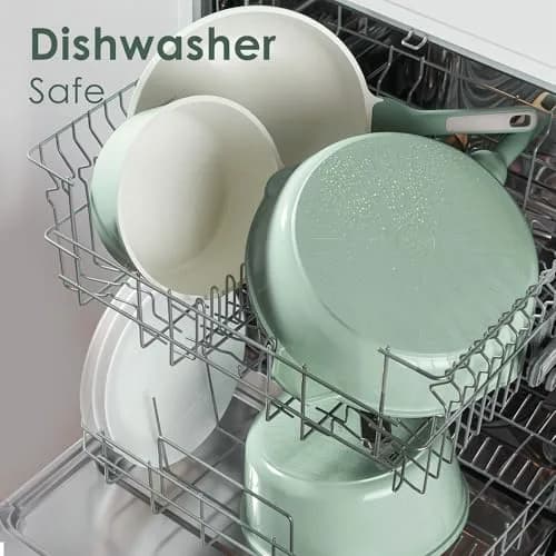 SENSARTE 13-Piece Ceramic Cookware Set with Lids & Utensils | Induction Compatible, Non-Toxic, Dishwasher Safe thumbnail 5