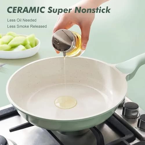 SENSARTE 13-Piece Ceramic Cookware Set with Lids & Utensils | Induction Compatible, Non-Toxic, Dishwasher Safe thumbnail 9