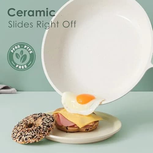 SENSARTE 13-Piece Ceramic Cookware Set with Lids & Utensils | Induction Compatible, Non-Toxic, Dishwasher Safe thumbnail 3