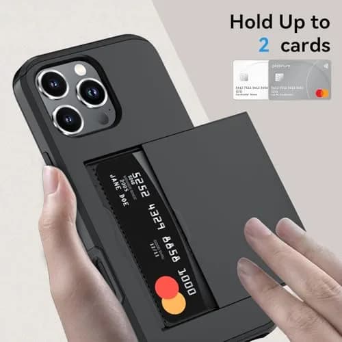 Qinmay Compatible with iPhone 16 Pro Case with Card Holder | Heavy Duty Shockproof Wallet Cover thumbnail 3