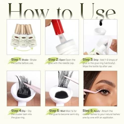 CALAILIS Lash Cluster Glue & Remover Kit | Fast Drying 2-3s, 4+ Weeks Hold, Waterproof, Aloe Vera Scent thumbnail 6