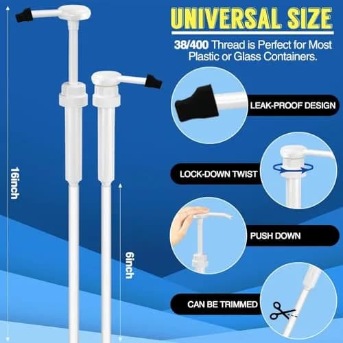 DupakSYS 6 Pack 1 oz Pump Dispenser with 50cm Extended Tube | Fits 5 Gallon Jugs thumbnail 2