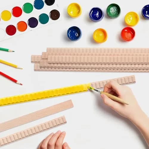 Coowayze Wavy Wood Trim Molding Decorative Strips 12 PCS 40cm (15.8 inch) | Half Bead Design for Walls, Cabinets, Furniture thumbnail 5