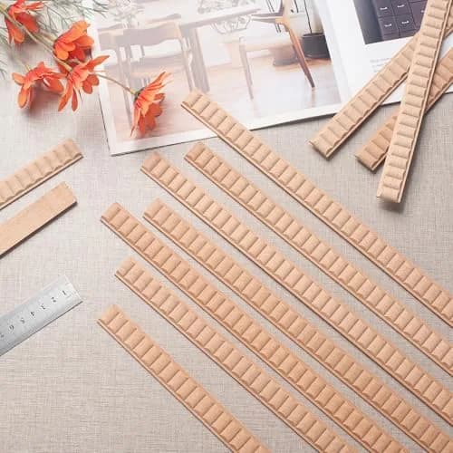 Coowayze Wavy Wood Trim Molding Decorative Strips 12 PCS 40cm (15.8 inch) | Half Bead Design for Walls, Cabinets, Furniture thumbnail 2