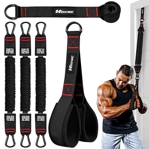 HOXWC Resistance Bands Heavy Exercise Bands with Handles | Home Gym Strength Training (Resistance Bands Workout Equipment) thumbnail 1