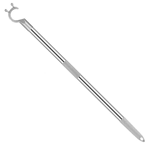asunflower Extendable Clothes Pole Hook Gray 98cm-160cm (38.6"-63") | Heavy Duty Stainless Steel Reacher for Closets & Shelves thumbnail 1