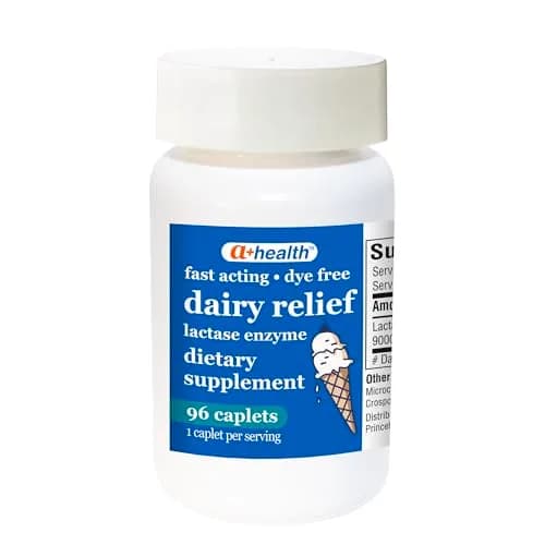A+Health Dairy Relief Lactase Enzyme 9000 FCC | Fast-Acting Lactose Digestion Aid for Adults & Children 4+ thumbnail 3