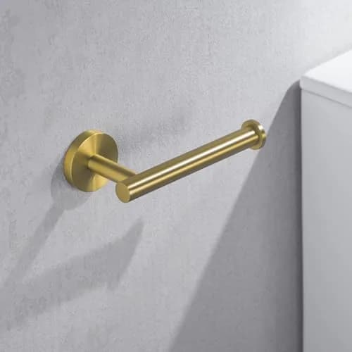 SEABEFORE Toilet Paper Holder -Sturdy Round Brushed Dark Gold Wall Mount for Bathroom, SUS 304 Stainless Steel, 6-inch arm | Durable & Rustproof thumbnail 9