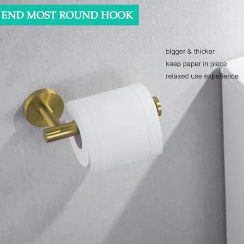 SEABEFORE Toilet Paper Holder -Sturdy Round Brushed Dark Gold Wall Mount for Bathroom, SUS 304 Stainless Steel, 6-inch arm | Durable & Rustproof thumbnail 3