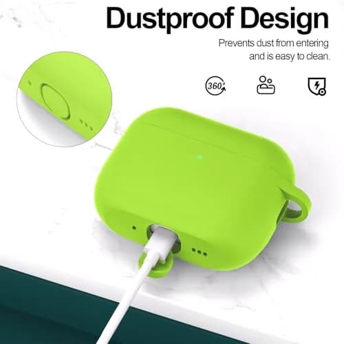 ATUAT Silicone AirPods Pro 3 Case Cover 2025 Light Green | Full 360° Shock & Drop Protection thumbnail 4