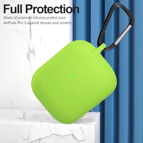 ATUAT Silicone AirPods Pro 3 Case Cover 2025 Light Green | Full 360° Shock & Drop Protection thumbnail 2