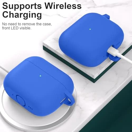 ATUAT AirPods Pro 3 Case Cover 2025 | Blue Silicone Protective Cover with Cleaner Kit thumbnail 3