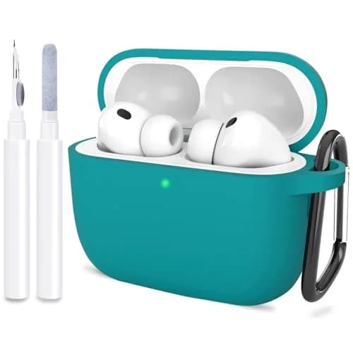 ATUAT Silicone AirPods Pro 3 Case Cover 2025 Teal | Full Protection & Wireless Charging thumbnail 1