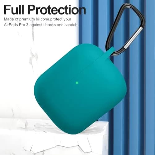 ATUAT Silicone AirPods Pro 3 Case Cover 2025 Teal | Full Protection & Wireless Charging thumbnail 2