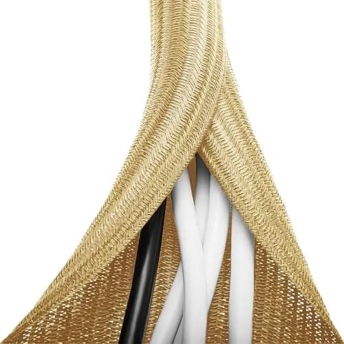 ZhiYo Gold Cable Sleeve 1.27 cm (1/2 inch) | Braided Wire Protector for Desk PC TV Computer thumbnail 1