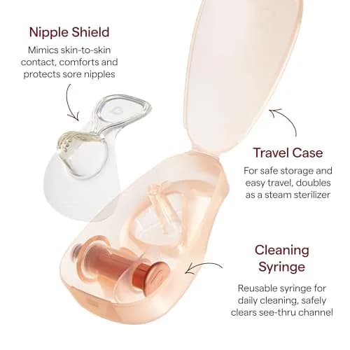 Munchkin Flow 28mm Nipple Shield for Breastfeeding Newborns, Silicone Latch Monitor with Visible Milk Flow Channel, Nursing Support for Sore Nipples | See Milk Flow While Nursing thumbnail 9