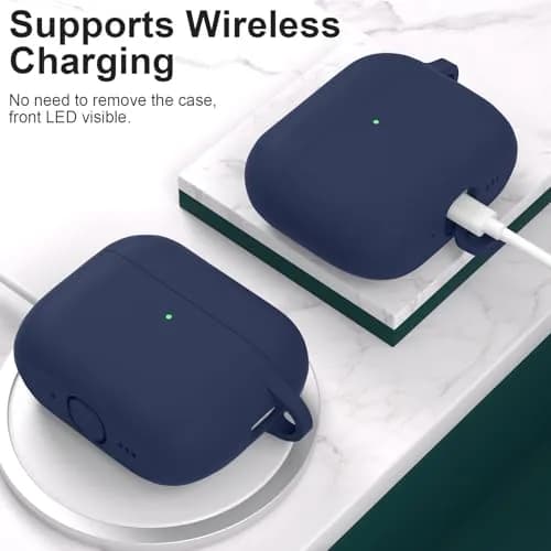 ATUAT Silicone Case for AirPods Pro 3rd Gen Midnight Blue | Full Protection & Wireless Charging thumbnail 6