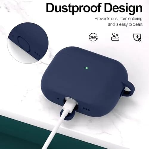 ATUAT Silicone Case for AirPods Pro 3rd Gen Midnight Blue | Full Protection & Wireless Charging thumbnail 7