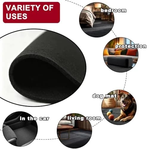 KEPYDRMTF Black Underfelt Carpet 1.8m x 2.4m (71in x 94in) | Durable Fabric for Speaker Boxes & Auto Interiors thumbnail 7