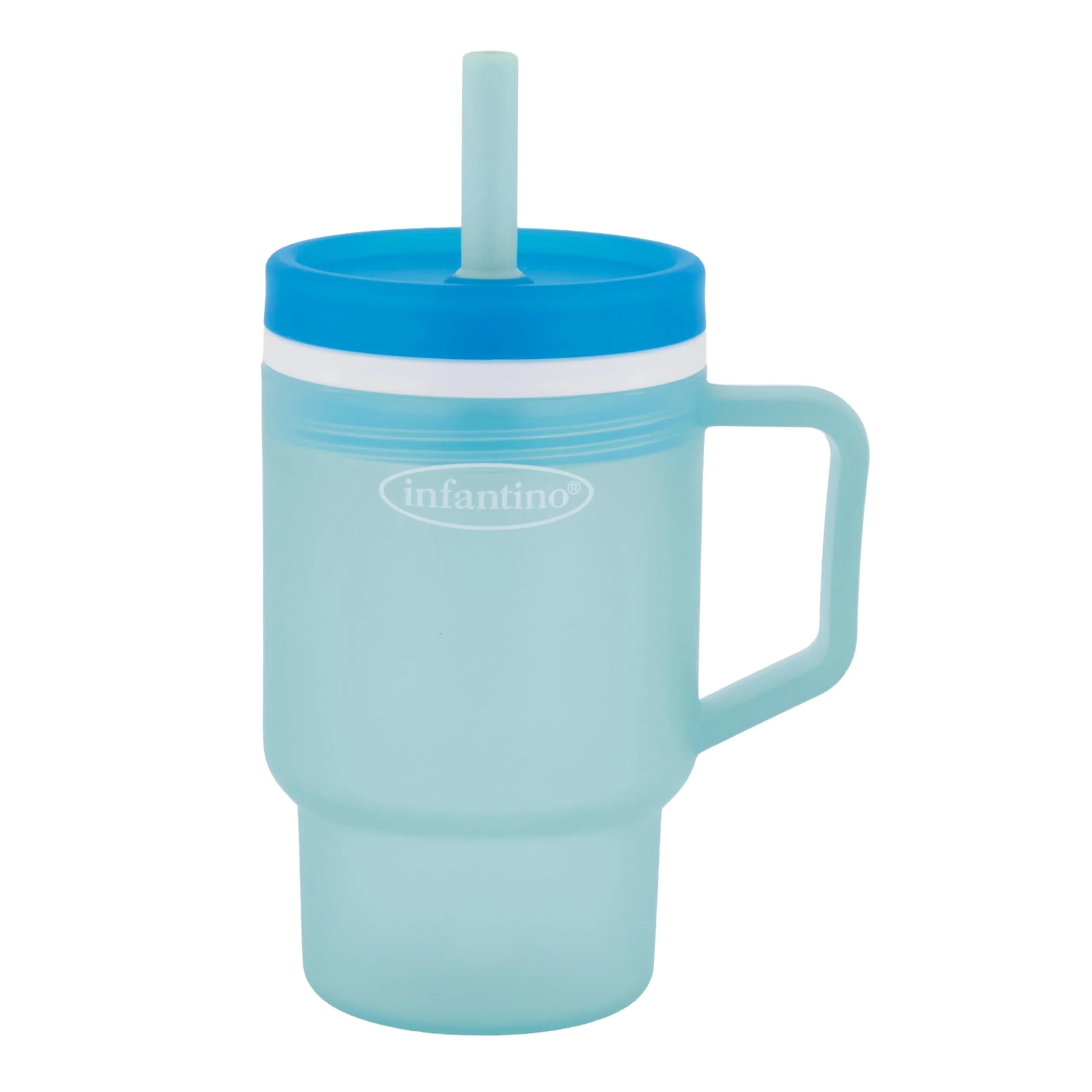 Infantino My 1st Tumbler Straw Cup, 10oz, Moody Blue | Leak-Resistant, BPA-Free for Toddlers