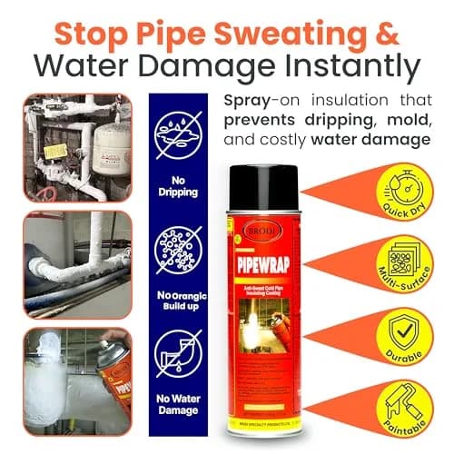 Brodi PipeWrap Spray Foam Insulation for Fittings & Valves 3-Pack | Stops Condensation & Dripping thumbnail 2