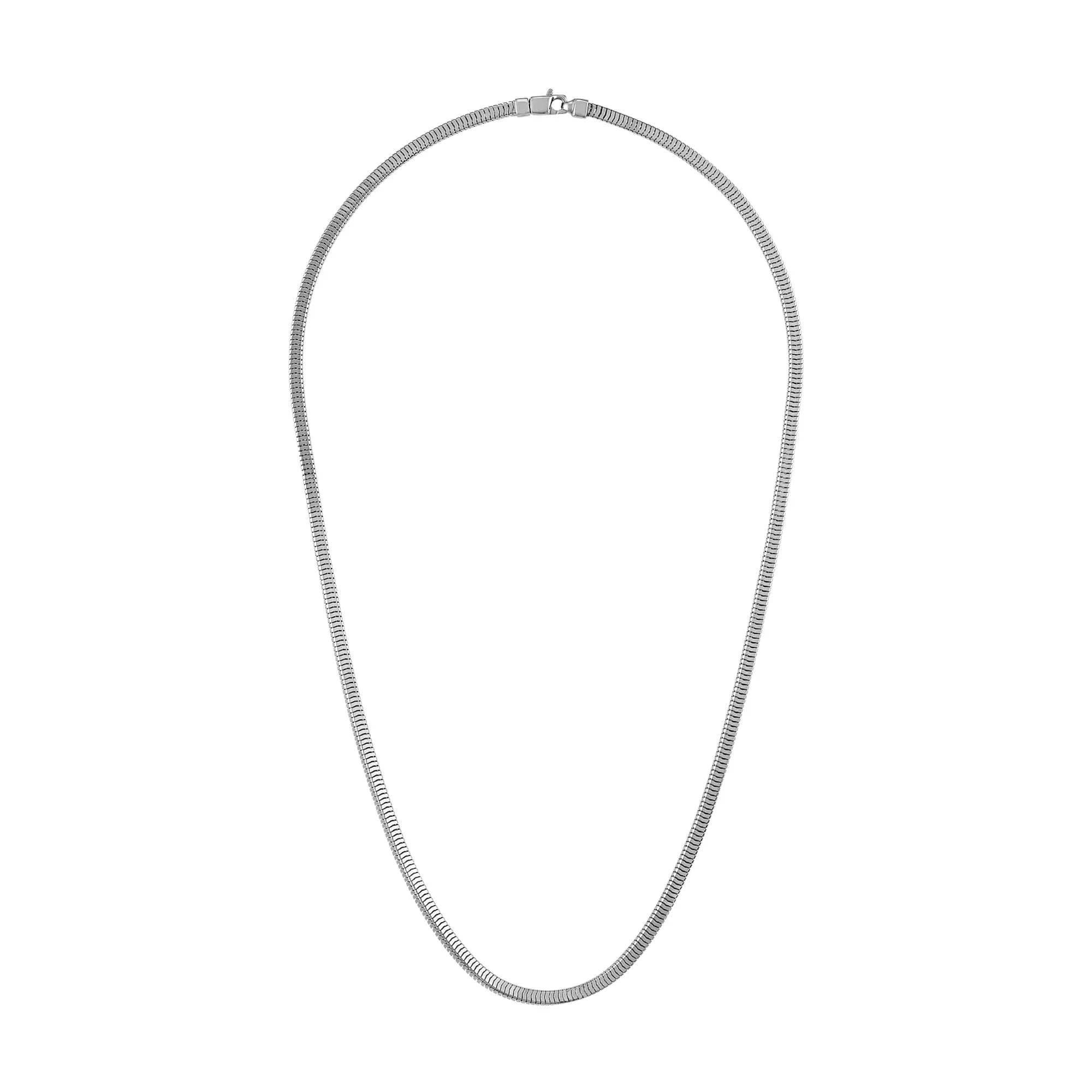 Bulova Jewelry Silver-Tone Sterling Silver Necklace 22" | Rhodium-Plated Square Snake Chain — Silver-Tone