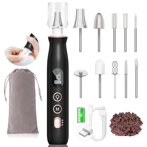 HSKAI Professional Electric Nail File Drill 50-Piece Set | Cordless Rechargeable with LED Display thumbnail 1