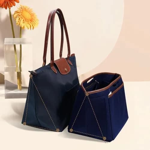 ZTUJO Premium Felt LongChamp Organizer Insert Large | Compatible with Longchamp Le Pliage & Xtra (Navy Blue, Large) thumbnail 7