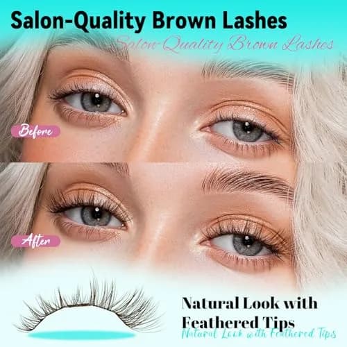 AMZGIRL Brown Lash Clusters 176PCS | Natural Light Hair Blend, Reusable & Easy DIY Application thumbnail 6