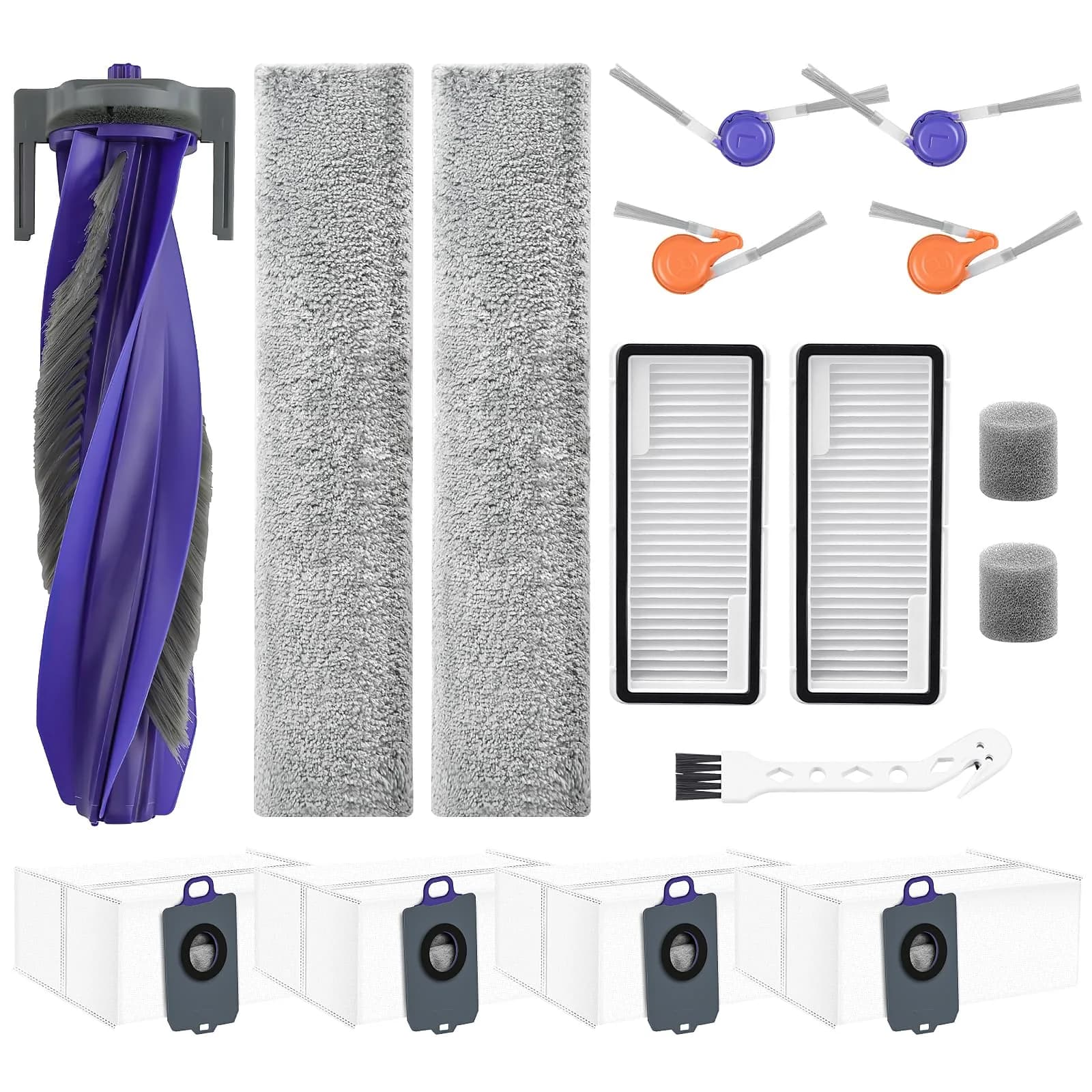 BTRSOLUS Dust Bags for Narwal Flow 2, 2.4L Capacity, 10 Pcs | 4-Layer Filtration for Fine Dust — 16 Pcs for Narwal Flow